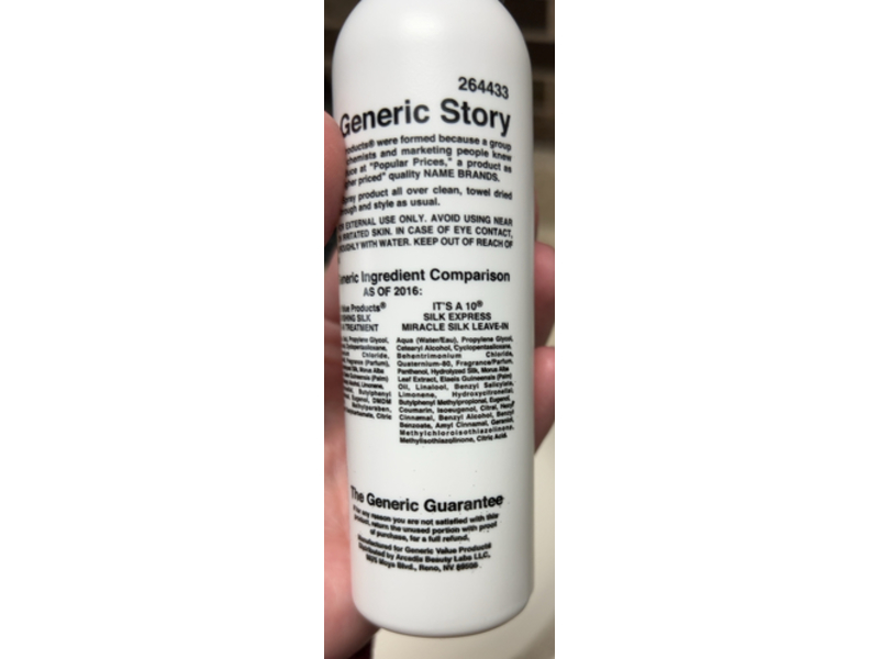 Generic Value Products Nourishing Silk Leave In Treatment, 4 fl oz/118 mL