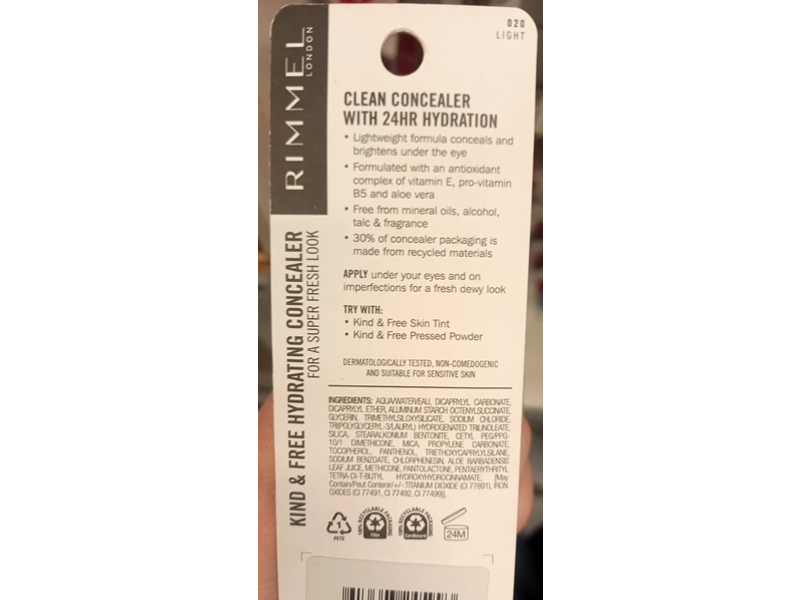 Rimmel London Kind & Free Concealer, 020 Light, 0.23 fl oz