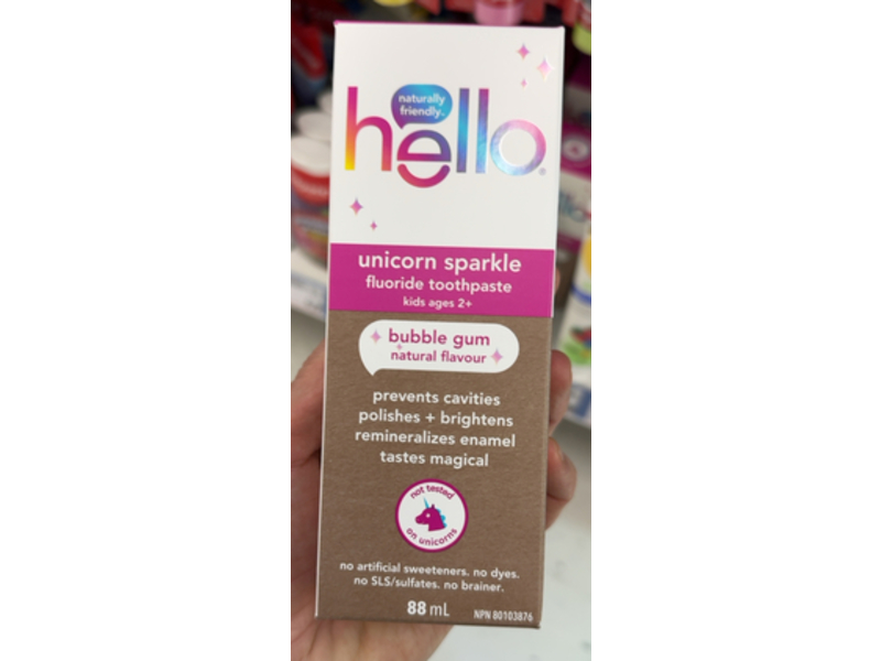 Hello Unicorn Sparkle Fluoride Toothpaste, Bubble Gum, 88 mL