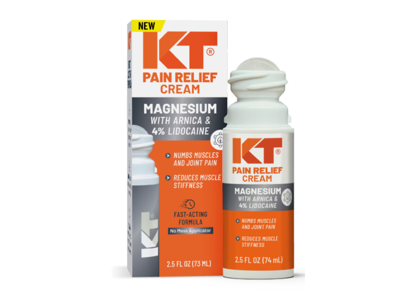 KT Pain Relief Cream, Magnesium, Arnica & 4% Lidocaine, 2.5 fl oz/73 mL
