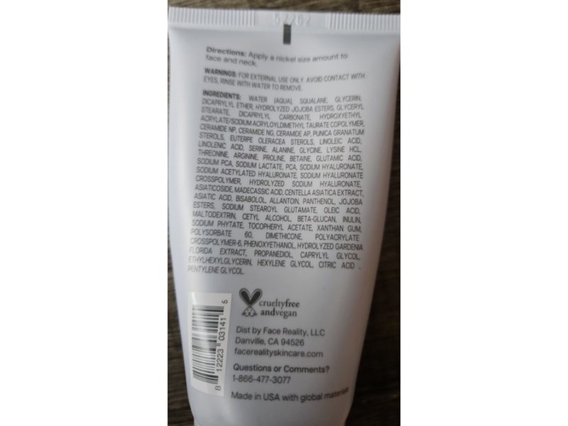 Face Reality Barrier Care Gel Cream, 2 fl oz/60 mL
