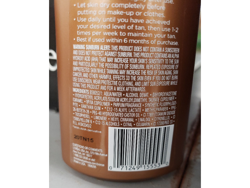 L'Oreal Paris Sublime Bronze Tinted Self-Tanning Luminous Bronzer, Medium, 6.7 fl oz / 200 ml