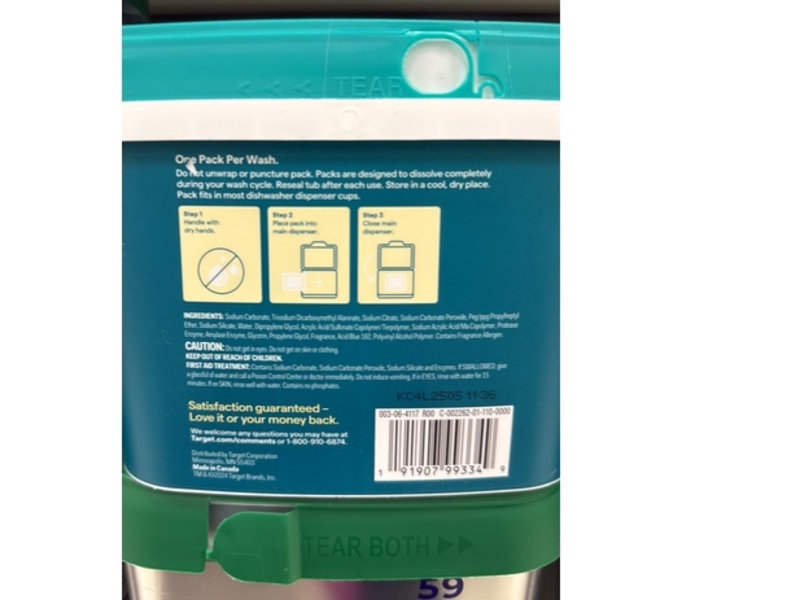 Up & Up Ultimate Dishwasher Detergent Packs, Fresh Scent, 48 Loads, 30.47 oz/864 g