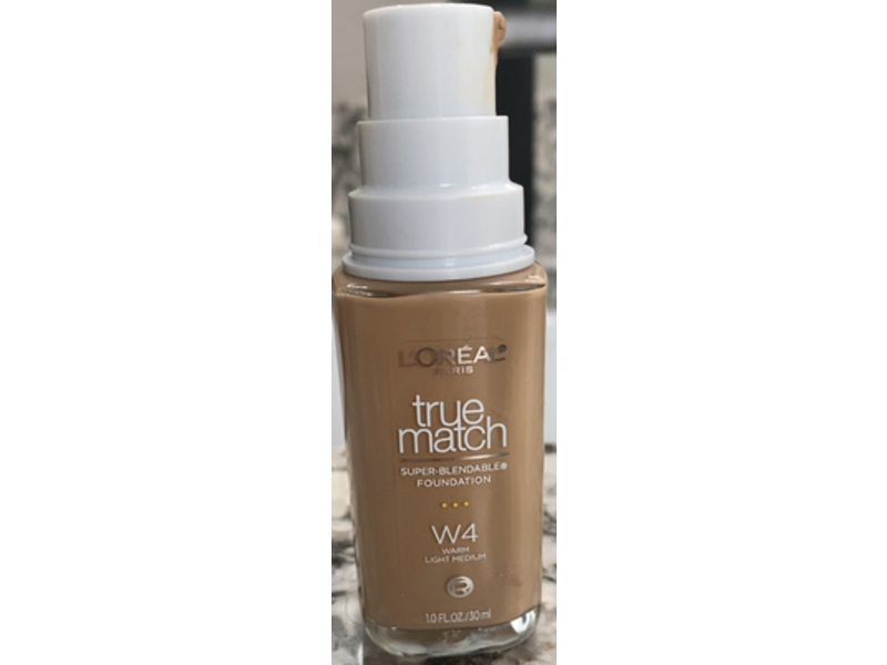 L'Oreal Paris True Match Super - Blendable Foundation, W4 Warm Light Medium, 1 fl oz/30 mL
