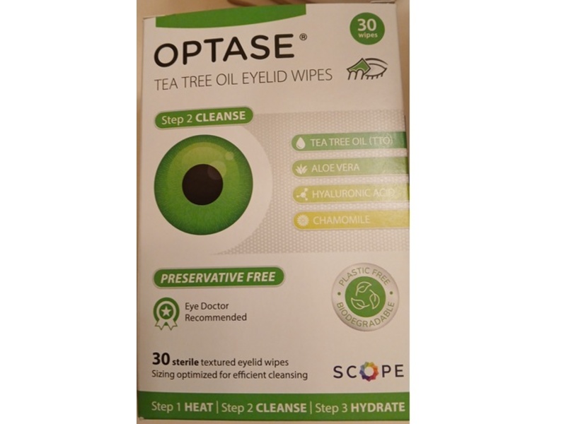 Optase Tea Tree Oil Eyelid Wipes, 30 Count