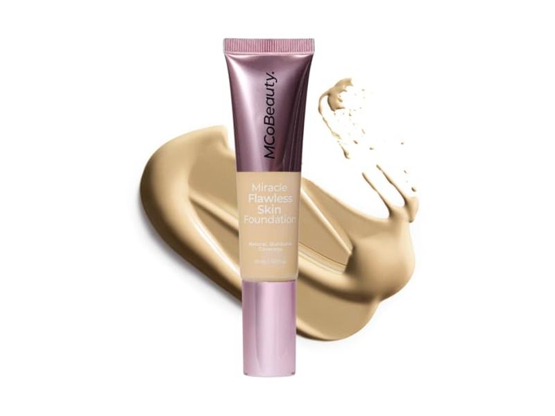 MCoBeauty Miracle Flawless Skin Liquid Foundation, Natural Beige, 1.01 fl oz/30 mL