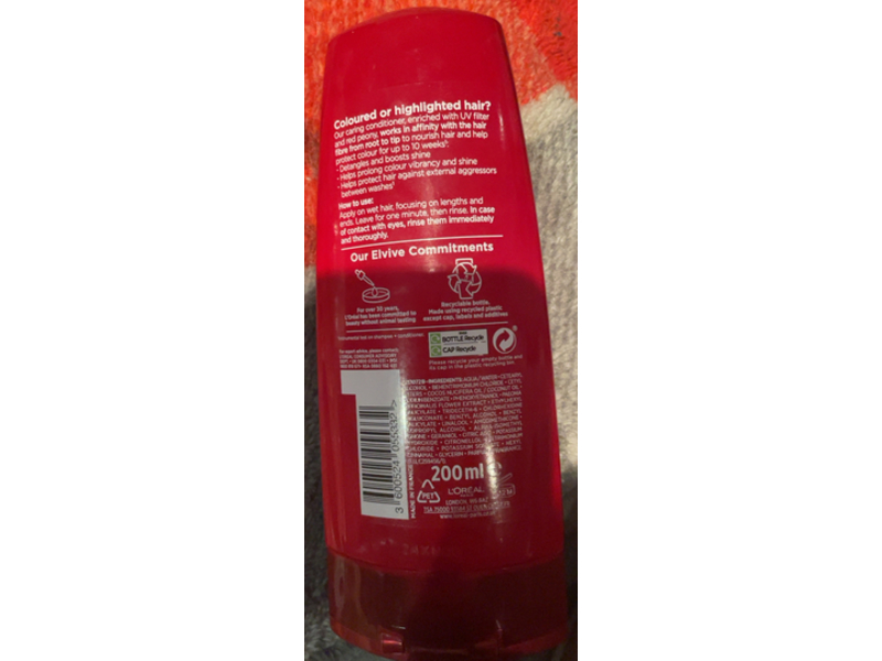 L'Oreal Elvive Color Protecting Conditioner, UV Filter & Red Peony, 200 mL