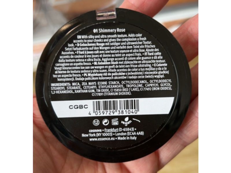 Essence Pure Nude Baked Blush, 01 Shimmery Rose, 0.24 oz/7 g