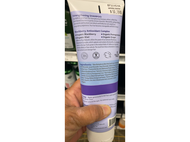 California Pure Naturals Strengthening Shampoo, Blackberry Antioxidant Complex, 8 fl oz/237 mL