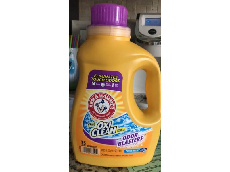 Arm & Hammer Plus OxiClean with Odor Blasters Liquid Laundry Detergent, Fresh Burst, 35 loads, 61.25 fl oz/1.81 L