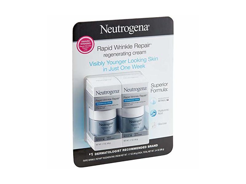 Neutrogena Rapid Wrinkle Repair Retinol Regenerating Cream, 1.7 oz/48 g, Pack Of 2