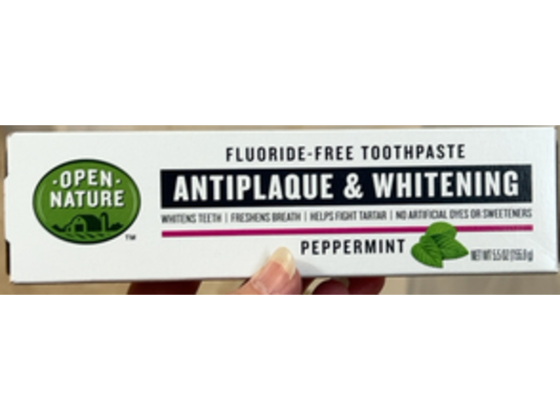 Open Nature Antiplaque & Whitening Toothpaste, Peppermint, 5.5 oz/155.9 g