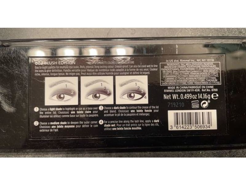 Rimmel Magnif'Eyes Eye Contouring Palette, 002 Blush Edition, 0.5 oz/14.2 g