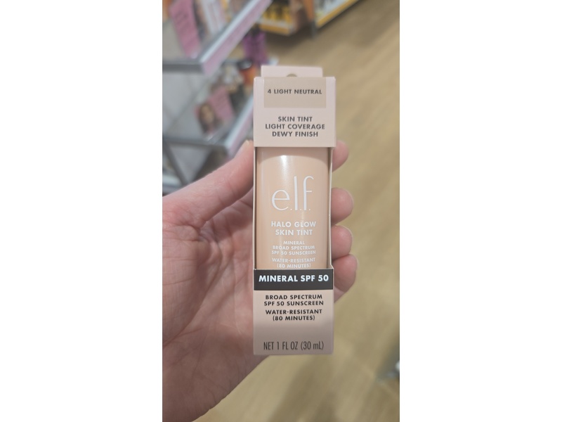 e.l.f. Halo Glow Skin Tint SPF 50, 4 Light Neutral, 1 fl oz (30 mL)