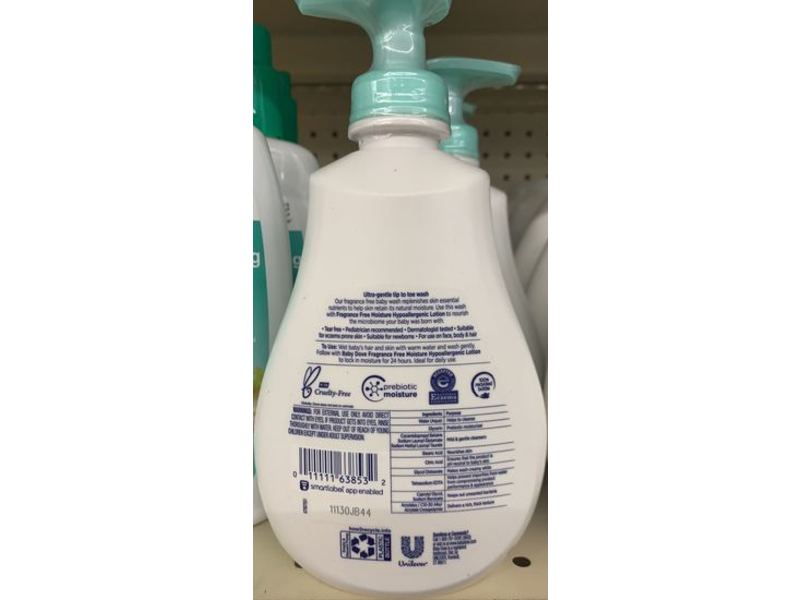 Baby Dove Sensitive Skin Hypoallergenic Wash, 13 fl oz/384 mL