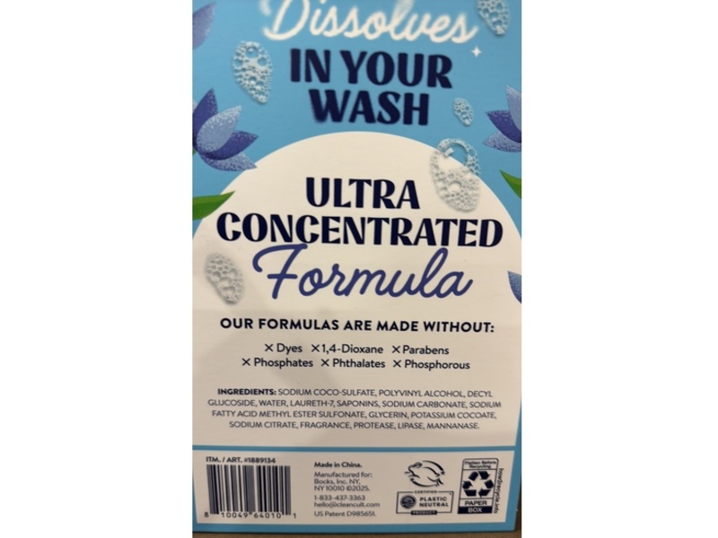 Clean Cult Laundry Detergent Sheets, Fresh Linen, 21.12 oz/598.5 g, 180 Count