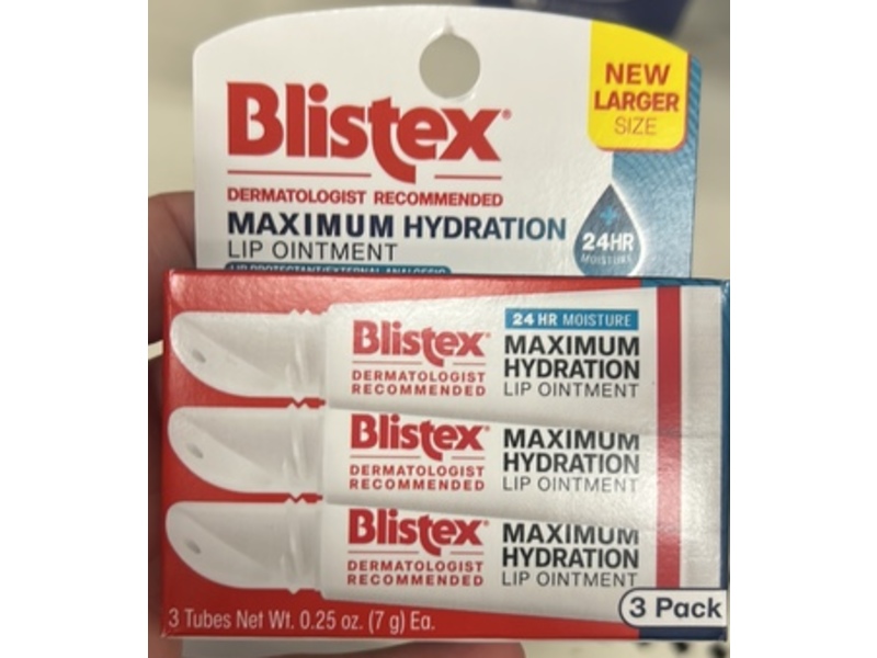 Blistex Maximum Hydration Lip Ointment, 0.25 oz/7 g, Pack Of 3