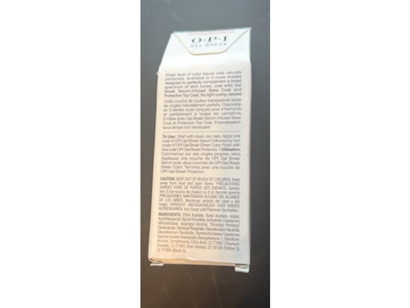 O.P.I Gel Break Nail Color, Barely Beige, 0.5 fl oz/15 mL