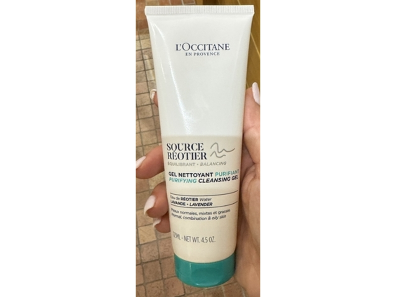 L'Occitane En Provence Source Reotier Purifying Cleansing Gel, Lavender, 4.5 oz/125 mL