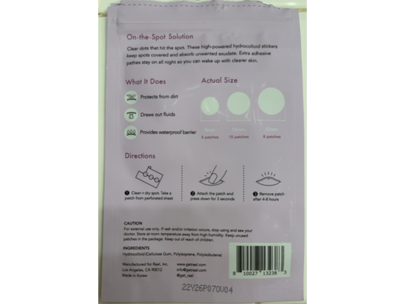 Rael Beauty Miracle Patch Overnight Spot Cover, 26 count