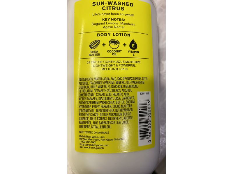 Bath and Body Works Sun Washed Citrus Body Lotion, 8 fl oz