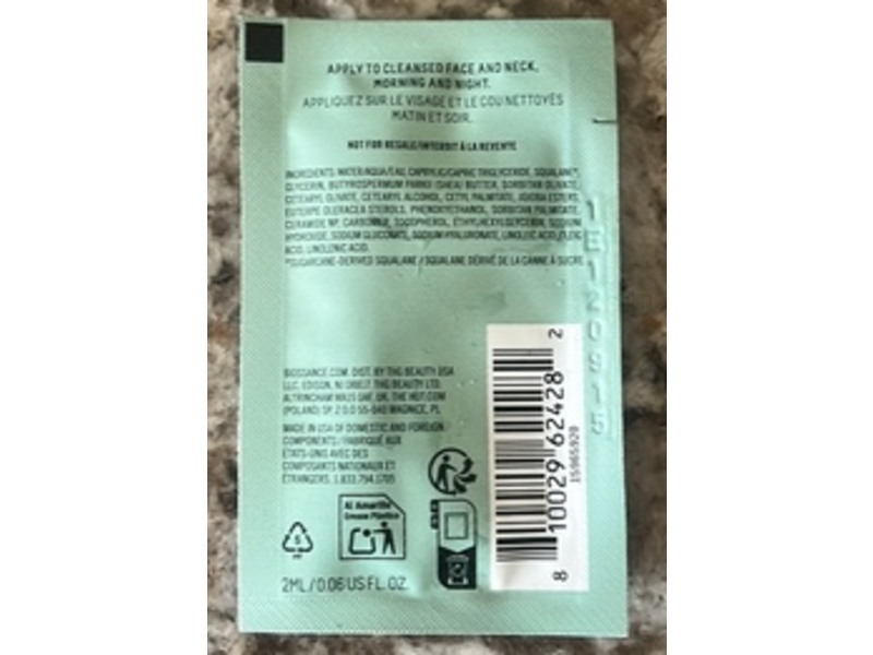 Biossance Repair Cream, Squalane + Omega, 0.06 fl oz/2 mL