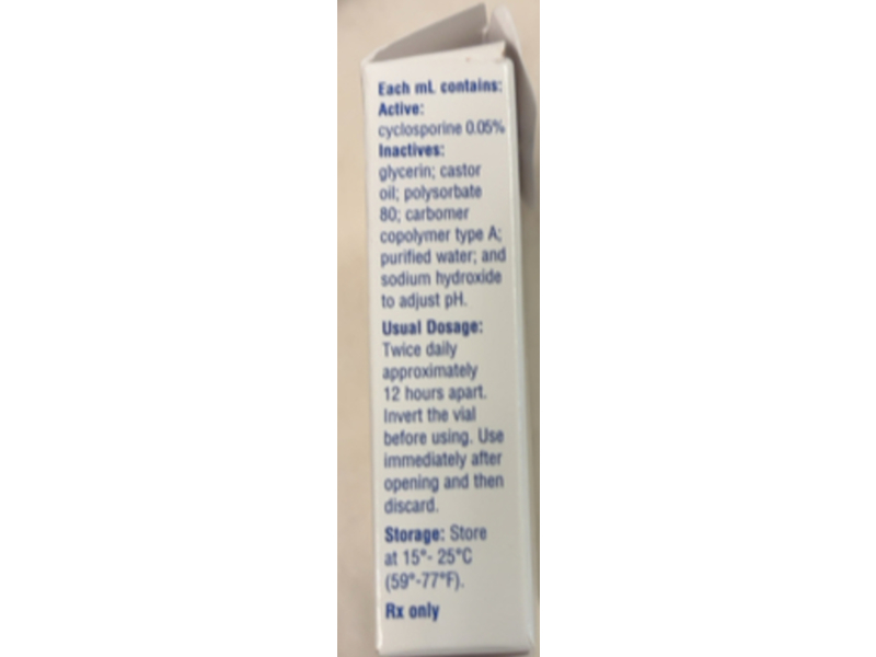 Cyclosporine Ophthalmic Emulsion, 0.05%, 0.4 mL, 5 Count, Allergan (Rx)
