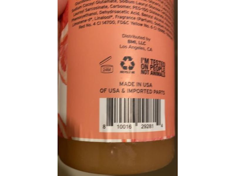 Clean Botanica Exfoliating Body Wash, Grapefruit Sweet Orange, 33.8 fl oz/1 L
