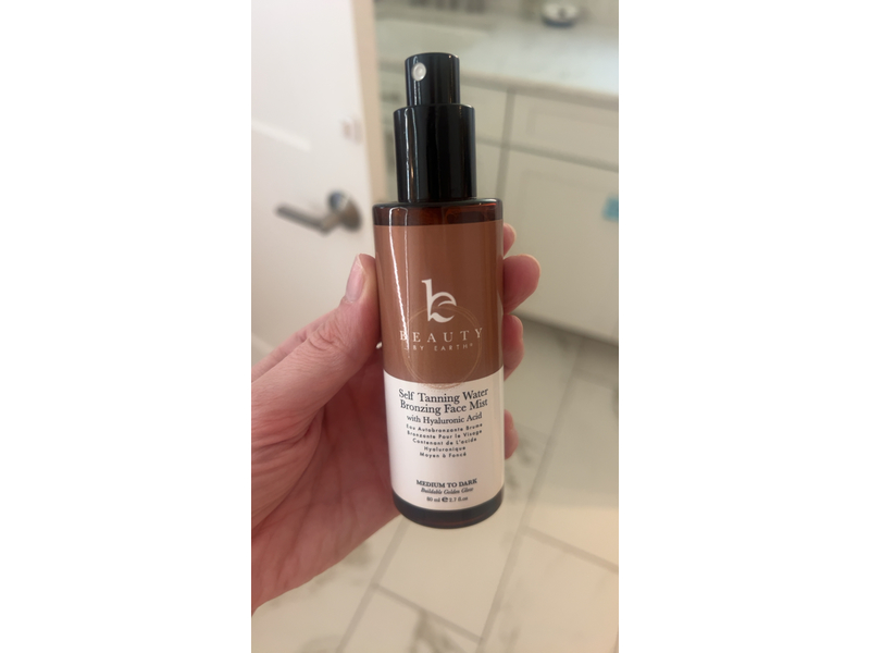 Beauty by Earth Self Tanning Water Bronzing Face Mist, Medium To Dark, 2.7 fl oz/80 mL