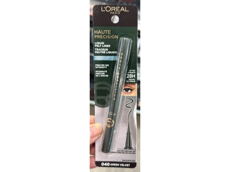 Loreal Paris Haute Precision Waterproof Liquid Eyeliner, 040 Green Velvet, 0.03 oz/1 mL