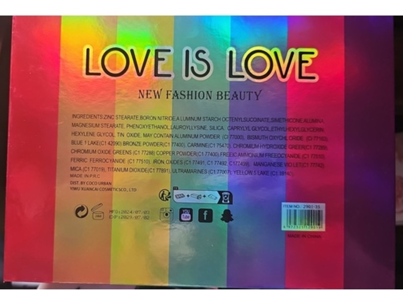 Coco Urban Pigment And Glitter Eyeshadow Palette, Love Is Love