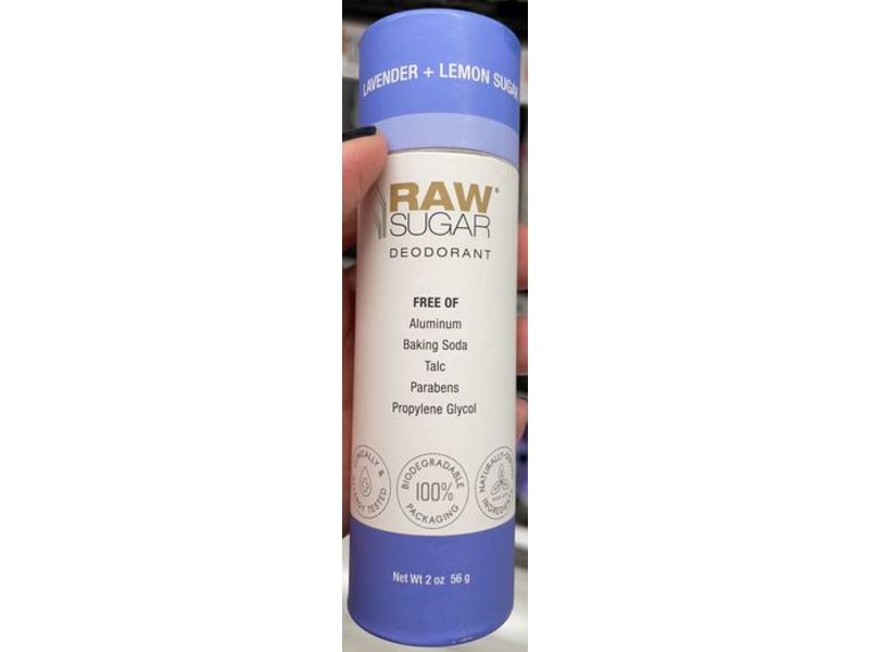 Raw Sugar Deodorant, Lavender + Lemon Sugar, 2 oz/56 g