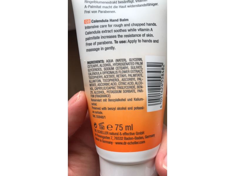 Dr. Scheller Hand Balm, Calendula, 2.8 oz/80 g