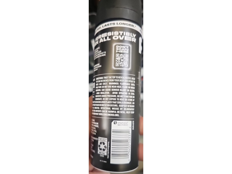 Axe Deodorant Bodyspray, Black, 3.9 oz/112 g