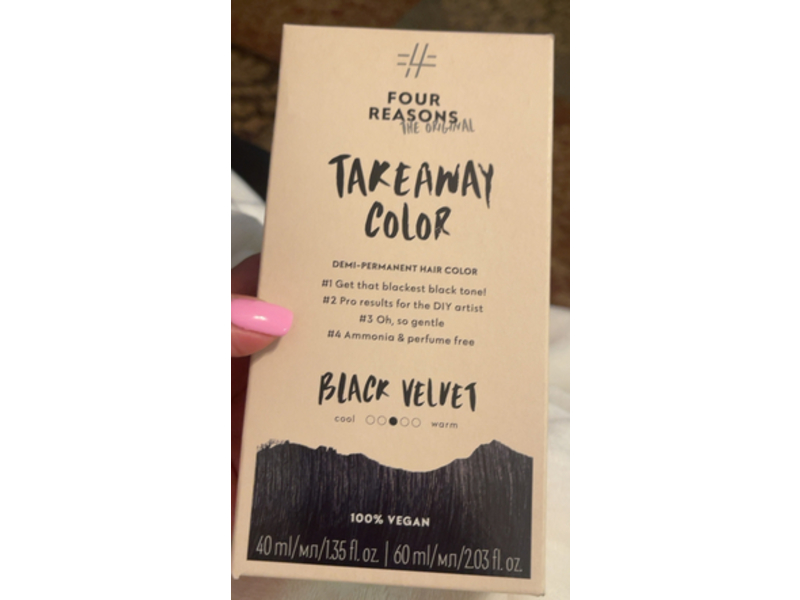 Four Reasons Original Takeaway Semi Permanent Hair Color, Black Velvet