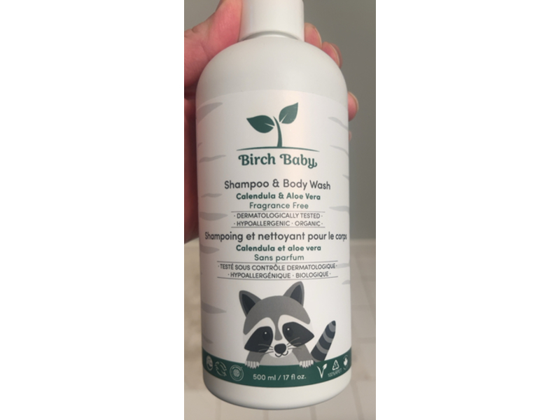 Birch Baby Shampoo & Body Wash, Calendula & Aloe Vera, 17 fl oz/500 mL
