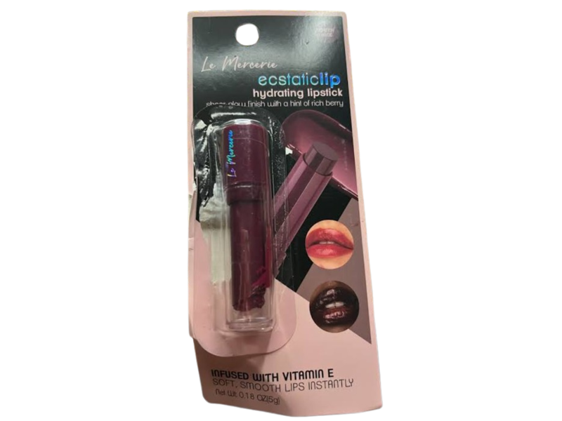 LE MERCERIE Ecstatic Lip Hydrating Lipstick, Vitamin E, Sheer Wine, 0.18 oz/5 g