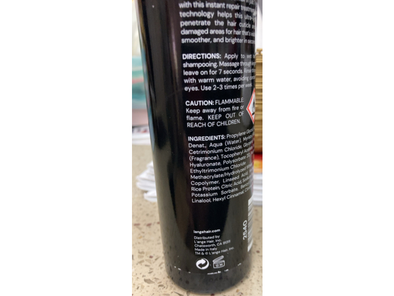 L'ange Hair Hydro Therapy 7 Second Instant Repair Treatment, 8.45 fl oz/250 mL