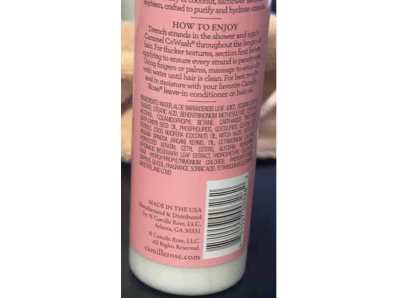 Camille Rose Caramel Cowash Cleansing Conditioner, Coconut & Rosemary Oils, 8 oz/240 mL