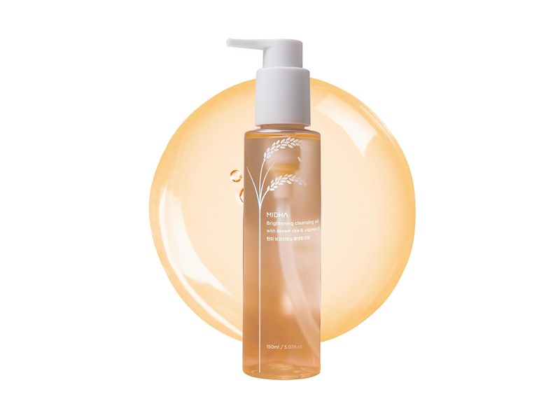 Midha Brightening Cleansing Oil, Brown Rice & Vitamin C, 5.07 fl oz/150 mL