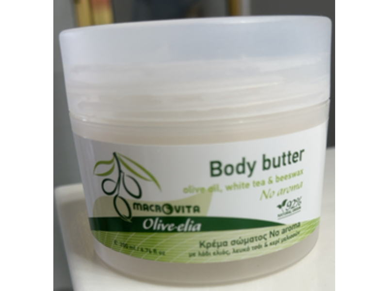Macrovita Olivelia Body Butter, Olive Oil, White Tea & Beeswax, 6.76 fl oz/200 mL
