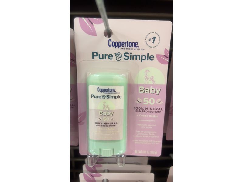 Coppertone Pure & Simple Baby SPF 50 Sunscreen Stick, 0.49 Ounce