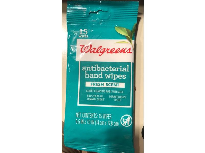 Walgreens Antibacterial Hand Wipes, Fresh Scent, 15 Count