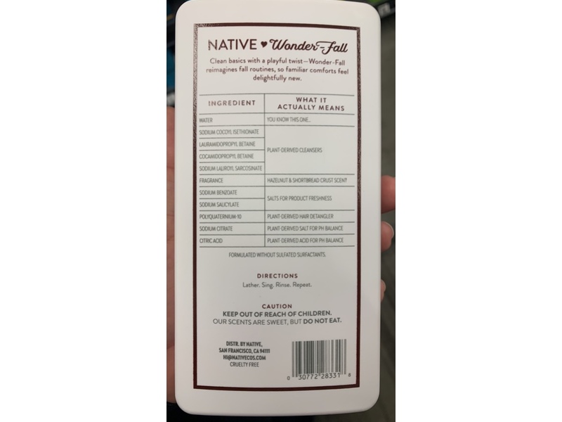 Native Daily Clean Shampoo, Hazelnut & Shortbread Crust, 16.5 fl oz/487 mL