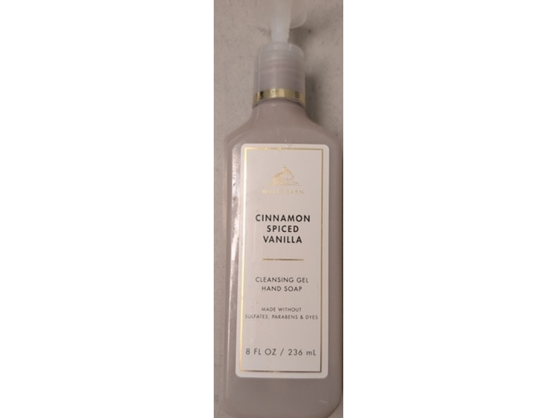 Bath & Body Works White Barn Cleansing Gel Hand Soap, Cinnamon Spiced Vanilla, 8 fl oz/236 mL