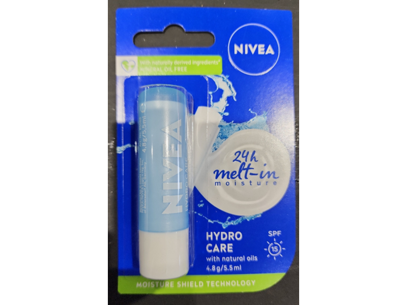 Nivea Melt In Moisture Lip Care, Hydro Care, SPF 15, 5.5 mL