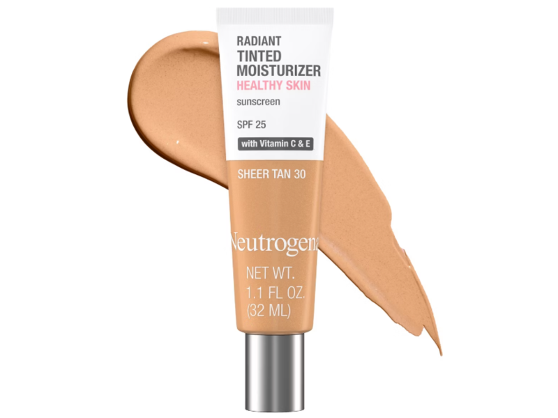 Neutrogena Radiant Tinted Moisturizer, SPF 30, Sheer Tan 30, 1.1 oz/32 mL