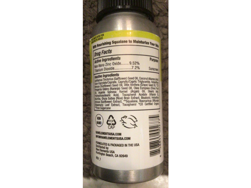 Raw Elements Face + Body Mineral Sunscreen Spray, SPF 50, 2.0 fl oz/59 mL