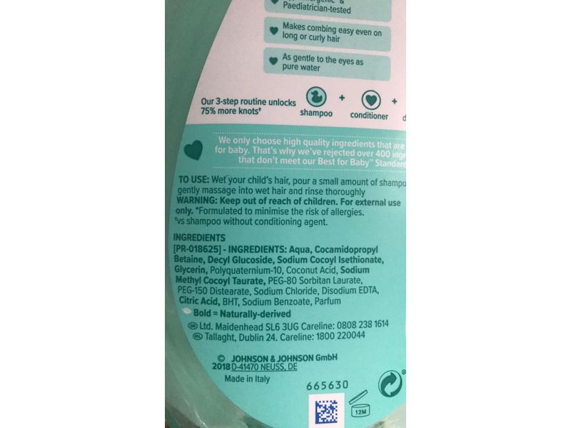 Johnson's No More Tangles Kids Shampoo, 500 ml