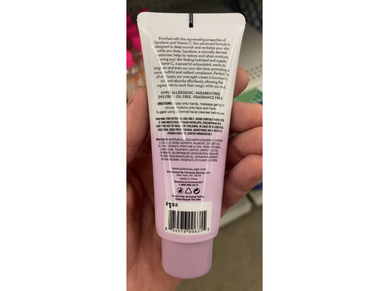 Dermasil Labs Oil Free Night Cream, Squalane + Vitamin C & Vitamin E Oil, 2 fl oz/59 mL, 3 Pack